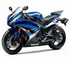 Yamaha YZF-R6 2008 RJ15 blue stickers set