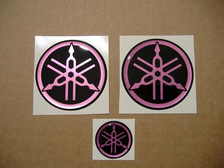yamaha gel silicone 3d gas tank emblems decals in hot pink