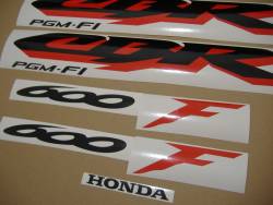 Honda CBR 600 F4 1999 silver stickers