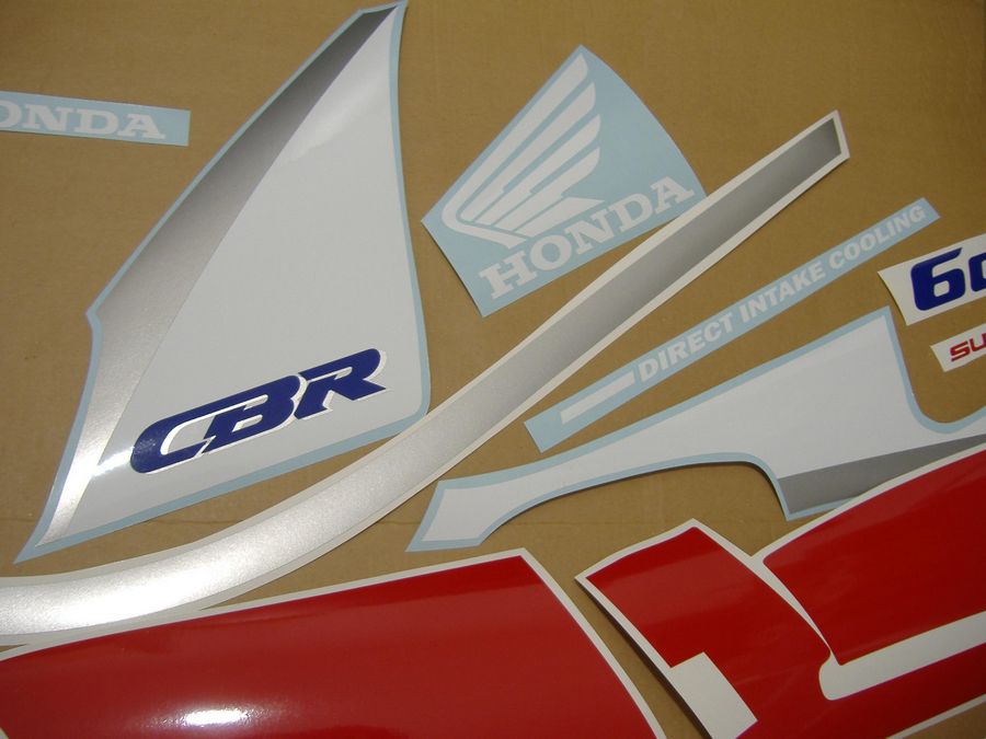 Honda CBR 600 F2 1991 decals set full kit white red 