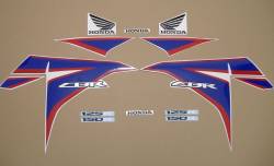 Honda CBR 125R 2012 white stickers kit