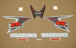 Suzuki GSXR 600 K8 white full decals kit