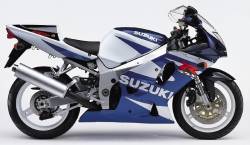 Suzuki popular GSX-R 750 2005 white blue replacement decals stickers reproduction graphics restoration adesivi pegatinas autocollants aufkleber logo