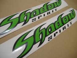 Honda shadow spirit lime green black gas tank decals kit set