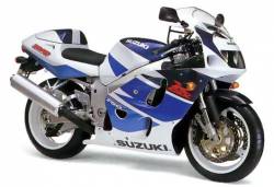 Suzuki GSX-R 750 SRAD white logo graphics