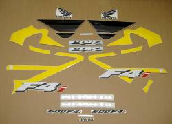 Honda CBR 600 F4 2002 yellow stickers kit