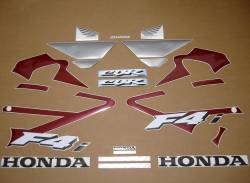 Honda 600 F4i 2005 burgundy reproduction stickers
