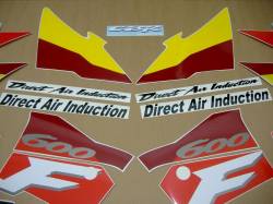 Honda 600 F3 1996 burgundy complete sticker kit