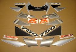 Suzuki GSXR 750 SRAD grey full decals kit