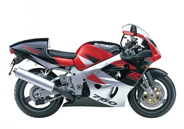 Suzuki GSXR 750 SRAD red stickers