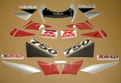 Suzuki 750 1998 red complete sticker kit