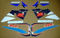 Suzuki GSXR 600 SRAD white full decals kit