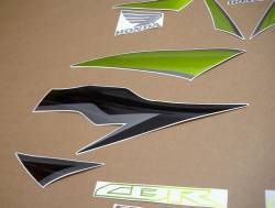 Honda 600RR 2009 green stickers set