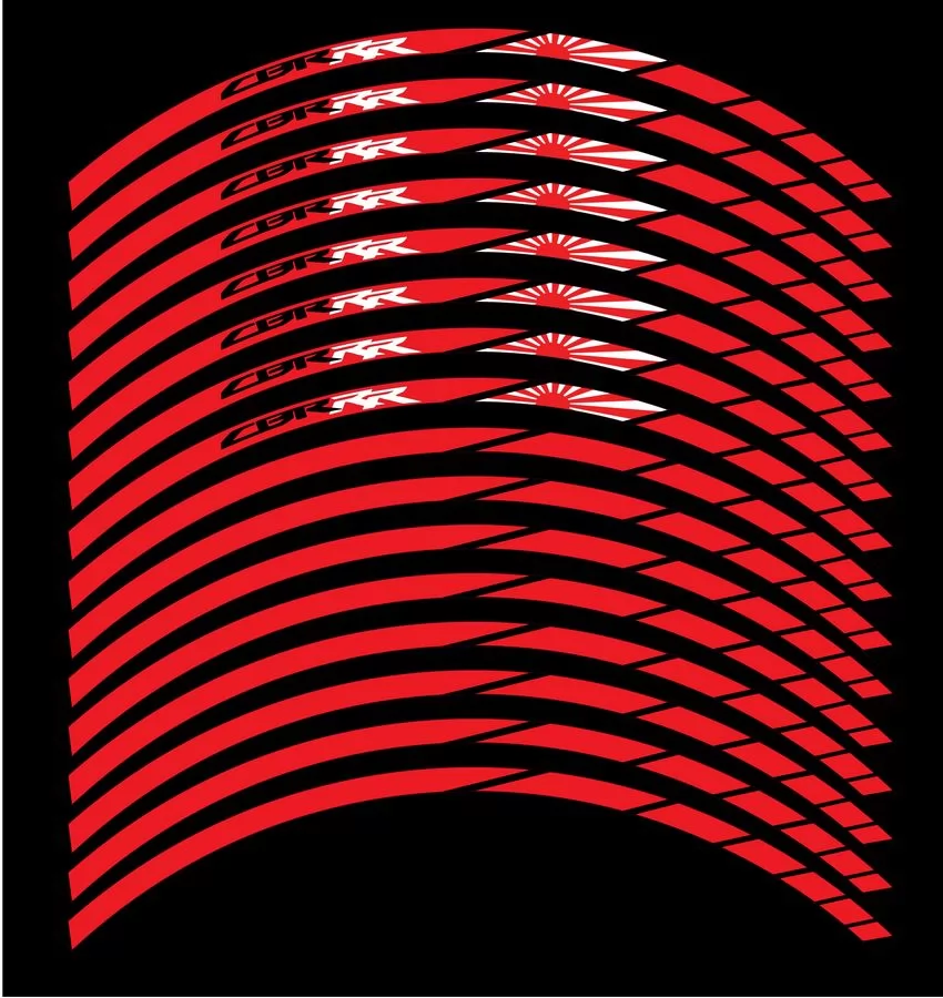 wheel rim stripes decals stickers honda cbr 250r 600rr 125r hrc racing