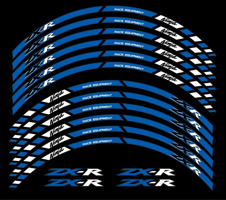 wheel rim stripes decals stickers kawasaki ninja zxr racing zx9r zx7r