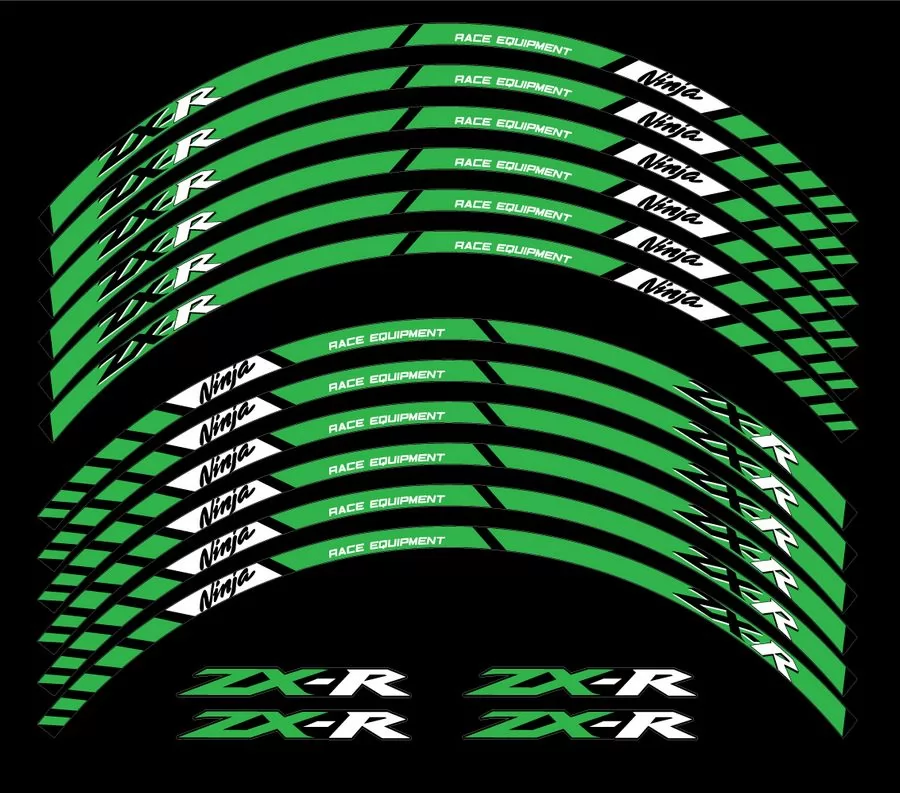 wheel rim stripes decals stickers kawasaki ninja zx6r zx10r zx12r zxr