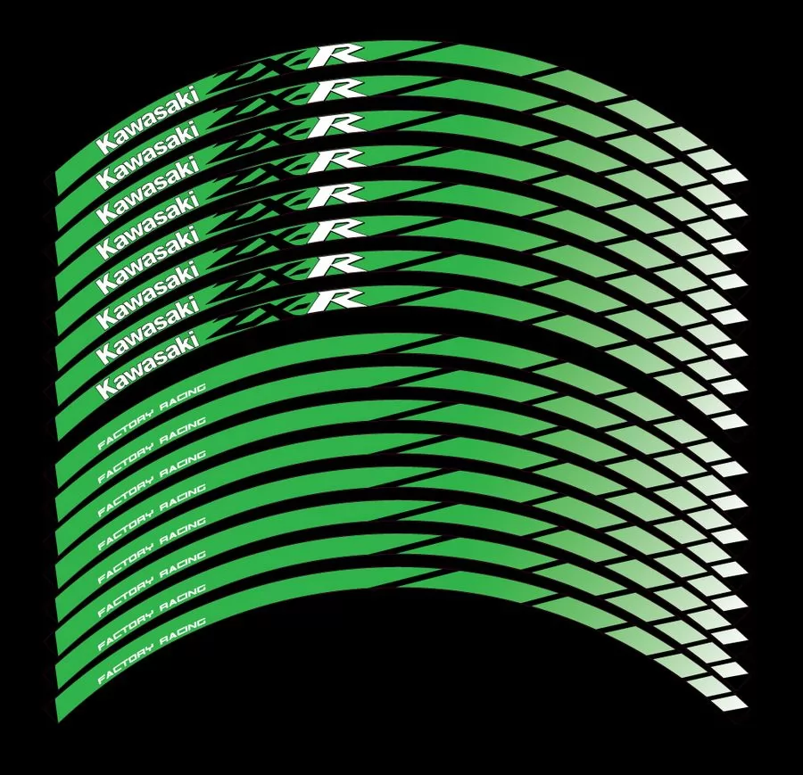 wheel rim stripes decals stickers kawasaki ninja zx6r zx10r zx12r