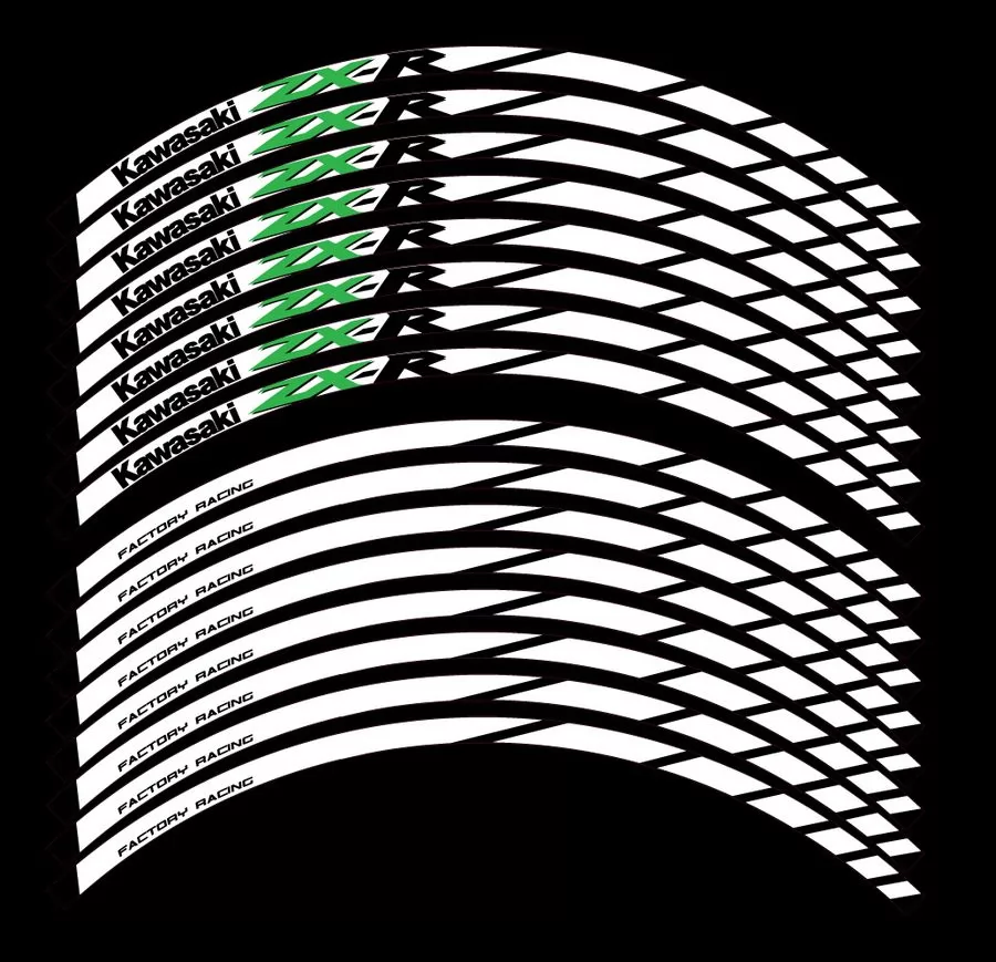 wheel rim stripes decals stickers kawasaki ninja zxr racing zx9r zx7r