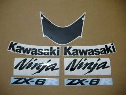 Kawasaki ZX6R 2007 green adhesives set