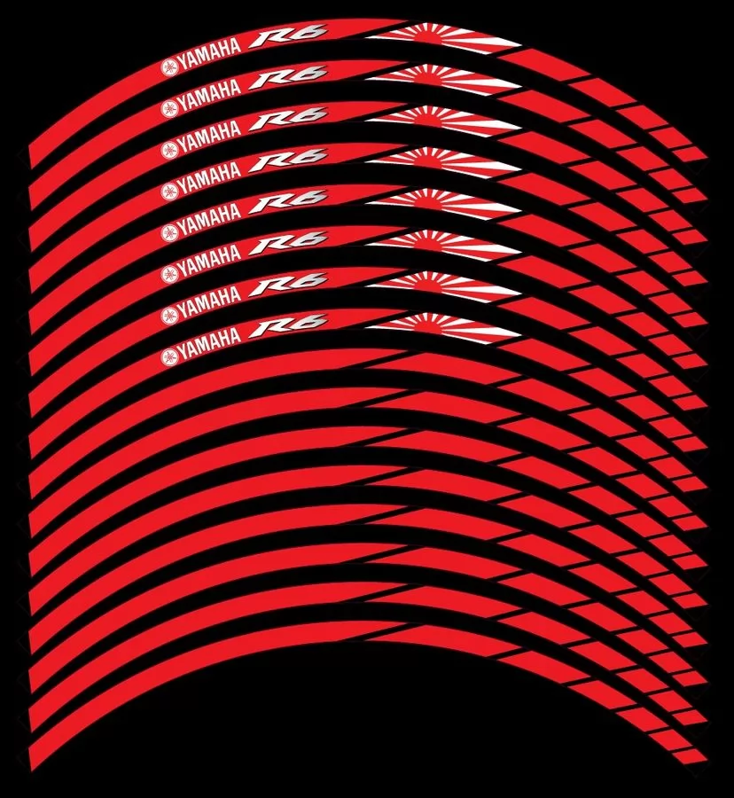 wheel rim stripes decals stickers yamaha yzf r6 2003 2004 2005 2006