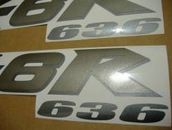 Kawasaki ZX6R 2004 silver adhesives set