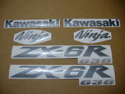 Kawasaki ZX6R 2004 Ninja orange decals kit