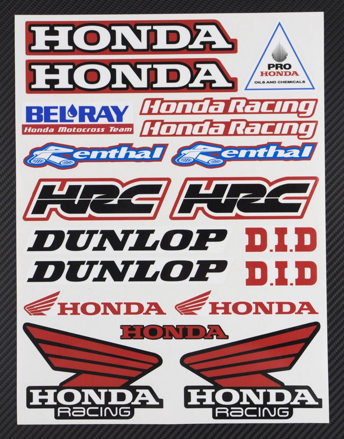 Honda HRC Decal sheet