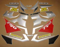 Suzuki 750 1997 red stickers kit