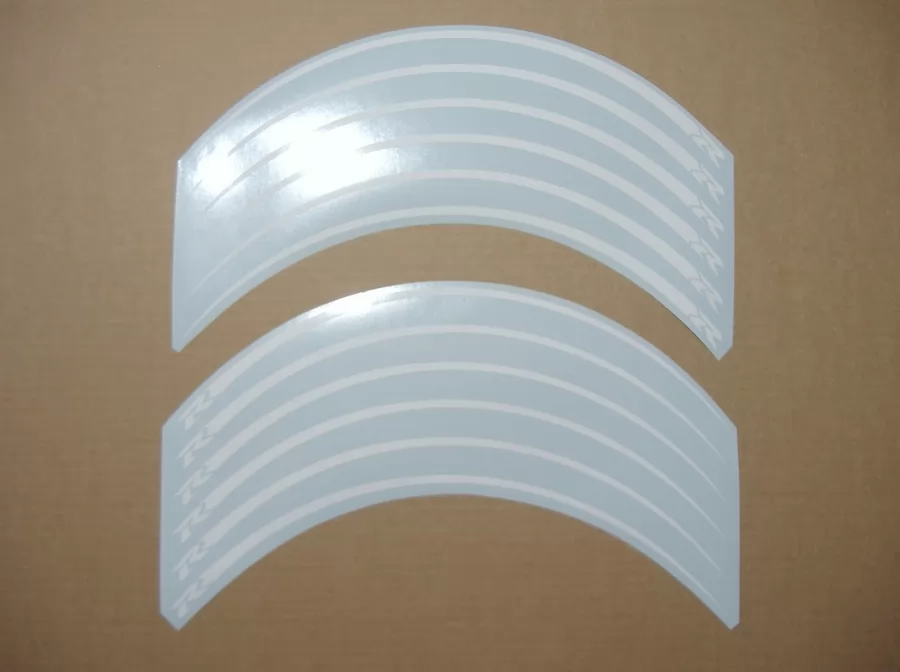 Suzuki Gixxer wheel stripes decal set in white color