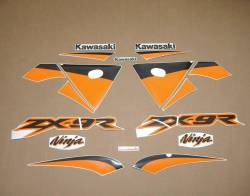 Kawasaki ZX 9R 2003 silver labels graphics