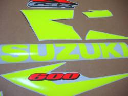 Suzuki GSX-R 600 2004 neon custom stickers set