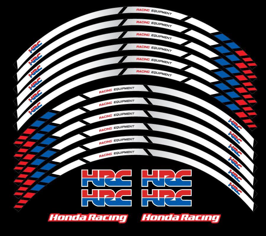 Honda HRC Racing wheel stripes kit decals sickers 