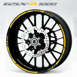 Suzuki gsxr 1000 yellow k5 k7 wheel rim stripes stickers