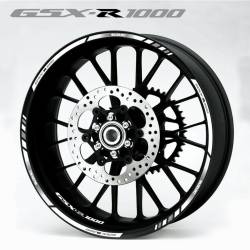 Suzuki gsxr 1000 white k9 wheel rim stripes decals