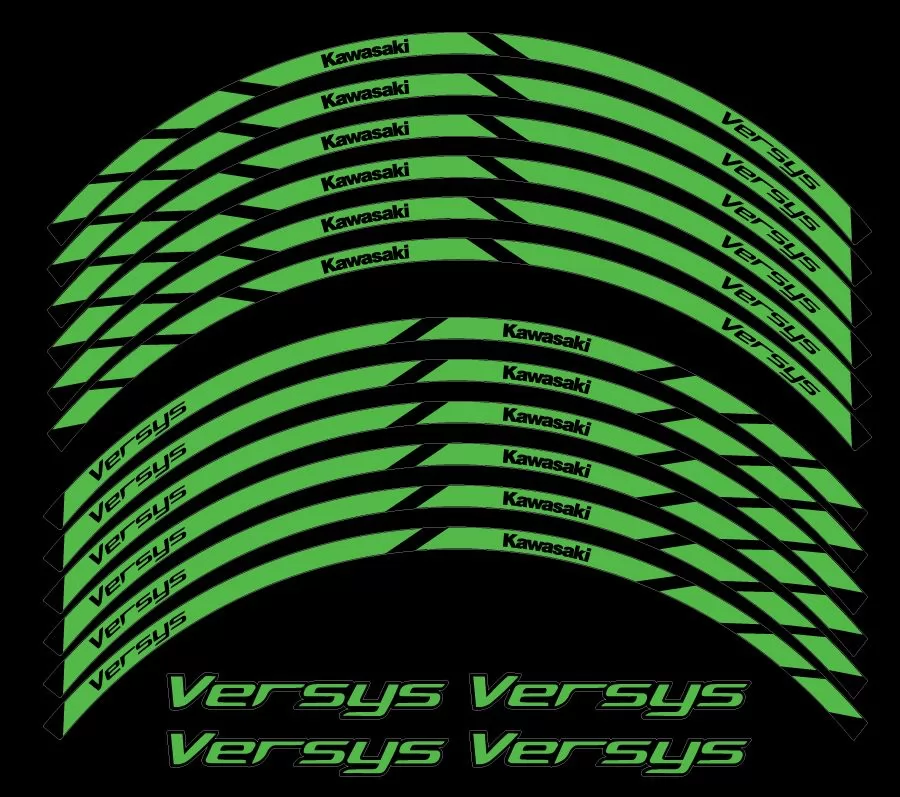 Kawasaki Versys 650 1000 2007 2008 wheel stripes decals stickers set