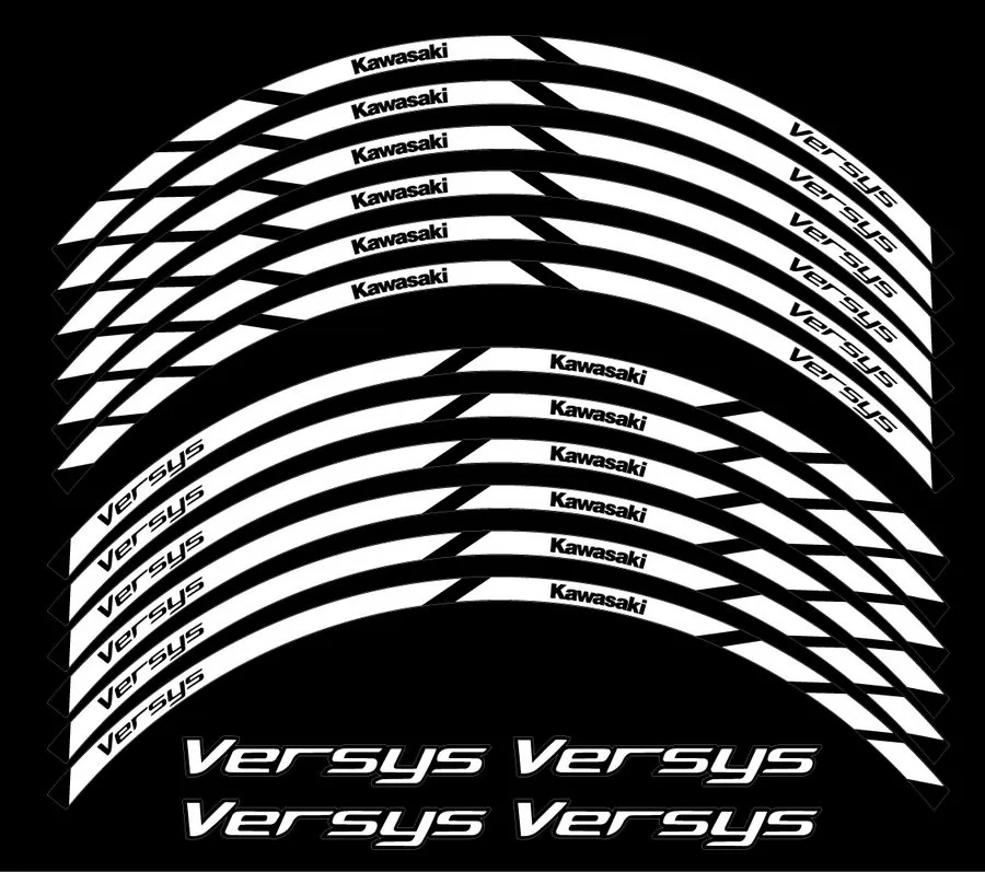 kawasaki versys white wheel stripes decal set