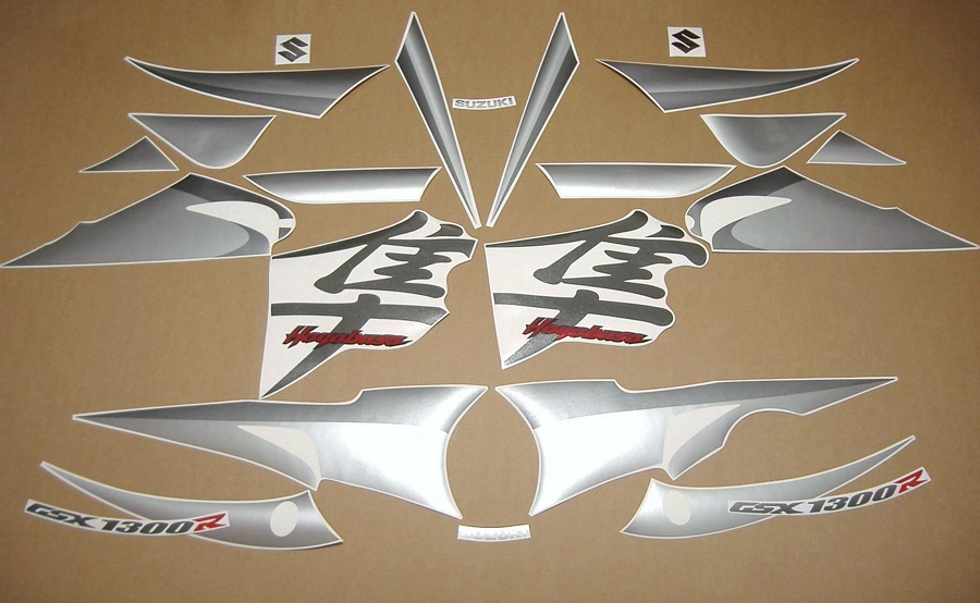 Suzuki Hayabusa 2001 silver stickers set