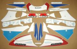 Suzuki 600 1997 white stickers kit