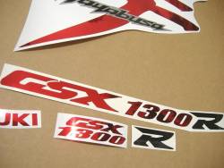 Suzuki busa gsx1300r k8 k9 chrome red stickers kit