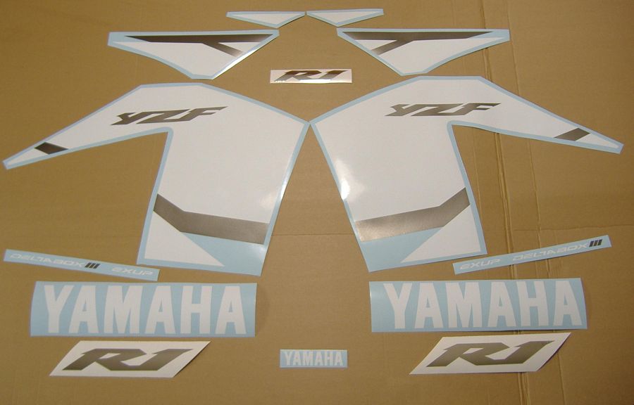 Yamaha YZF-R1 2002 (RN09 5pw) decals set full kit - blue version - Moto