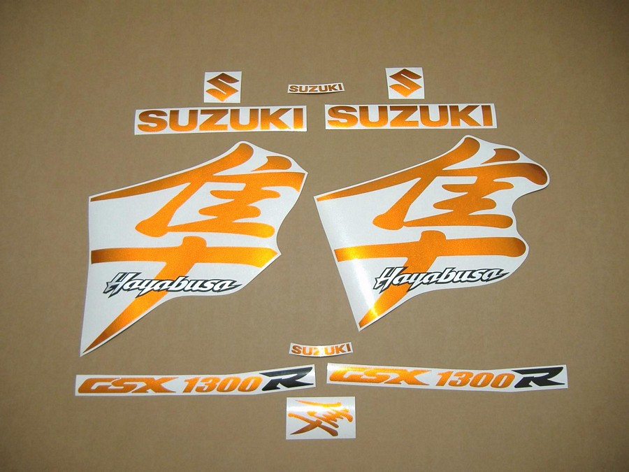 Suzuki Hayabusa 1300 2004 2005 kanji orange decals set