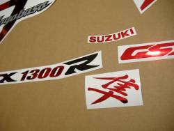 Suzuki Hayabusa 1999 k1 chrome red kanji decals set