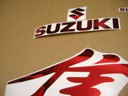 Suzuki busa k5 k6 chrome red kanji logo labels set