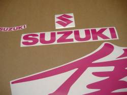 Suzuki Hayabusa hot pink k3 k4 k5 logo labels set