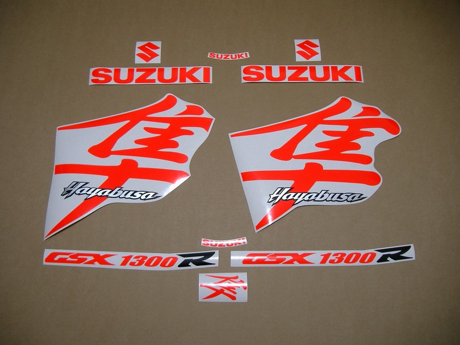 Details about   Vinyl Stickers Decal Set Of 2 Red Silver Black Kanji Suzuki Hayabusa Bikes 