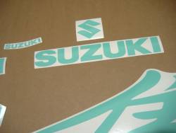 Suzuki Hayabusa 1999 turquoise green kanji decals kit
