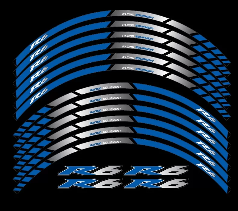 Yamaha r6 rim stripes kit blue RJ03 5EB RJ05 RJ09 5SL