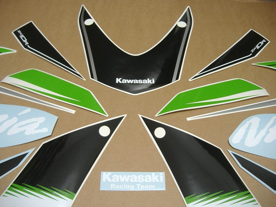 Kawasaki ZX10R Ninja 2022 decals set kit green black 