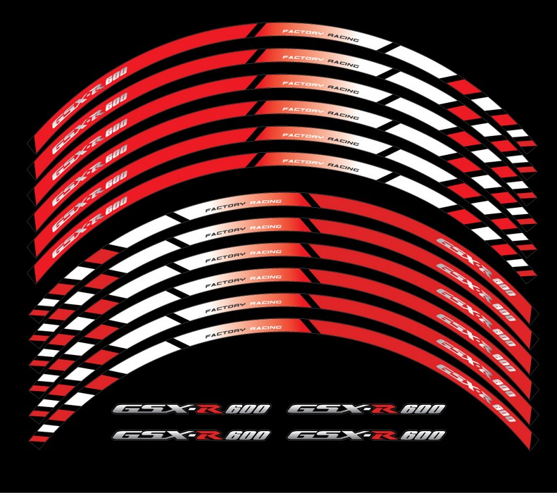 KETABAO Racing 17 inch Rim Stripes Wheel Decal For GSX-R 1000 600 GSX-R750 GSX-R600 GSX1300R GSXR1000 SV Bandit Blue 