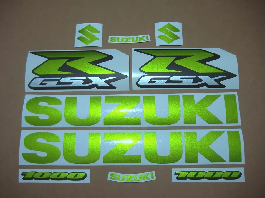 Suzuki gsxr 1000 k6 k7 k8 k9 k10 green stickers set